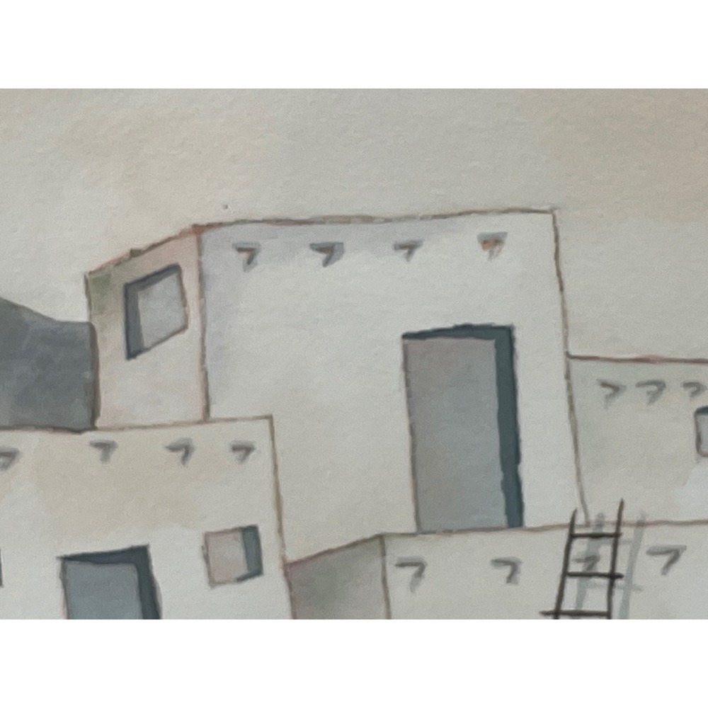 Signed Original Watercolor Painting Framed Southwest Adobe Village Art 1995 - Picture 4 of 16